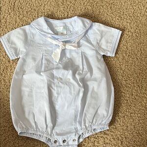 Petit Ami Light Blue Sailor Romper